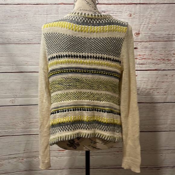 Anthropologie Moth Chaux Stripe Shimmer Open Cardigan Sweater Small - Picture 6 of 7